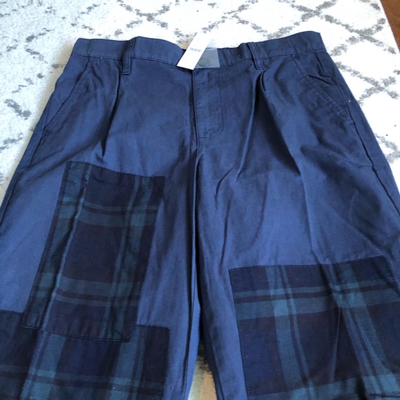 NWT J.Crew Pleated slouchy boyfriend chino pant with plaid patches - Picture 11 of 13